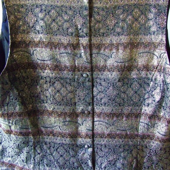 Scott McLintock blouse metallic plus size sleeveless top gold vintage sparkles - Picture 5 of 13